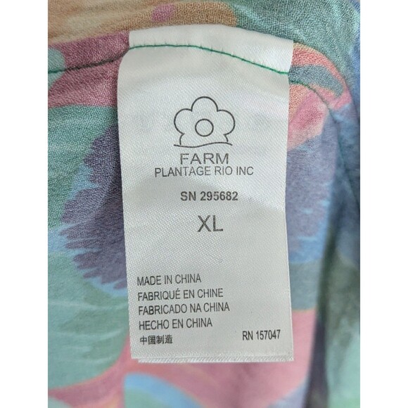 Farm Rio Painted Toucans Uni Shirt And Shorts Set Women's Size XL Multi Hawaiian - Picture 9 of 12